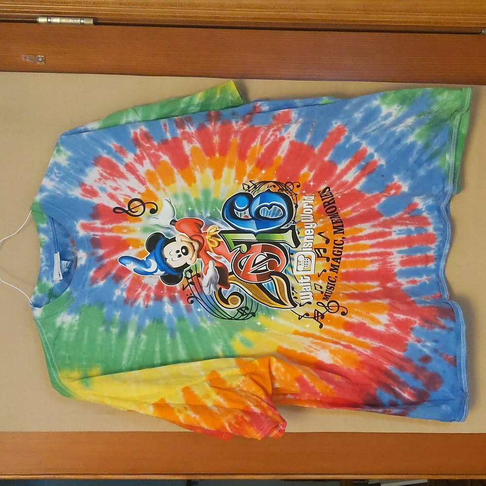 Walt Disney World 2016 Mickey Mouse Wizard's Apprentice Tie Dye T-Shirt Size 3XL